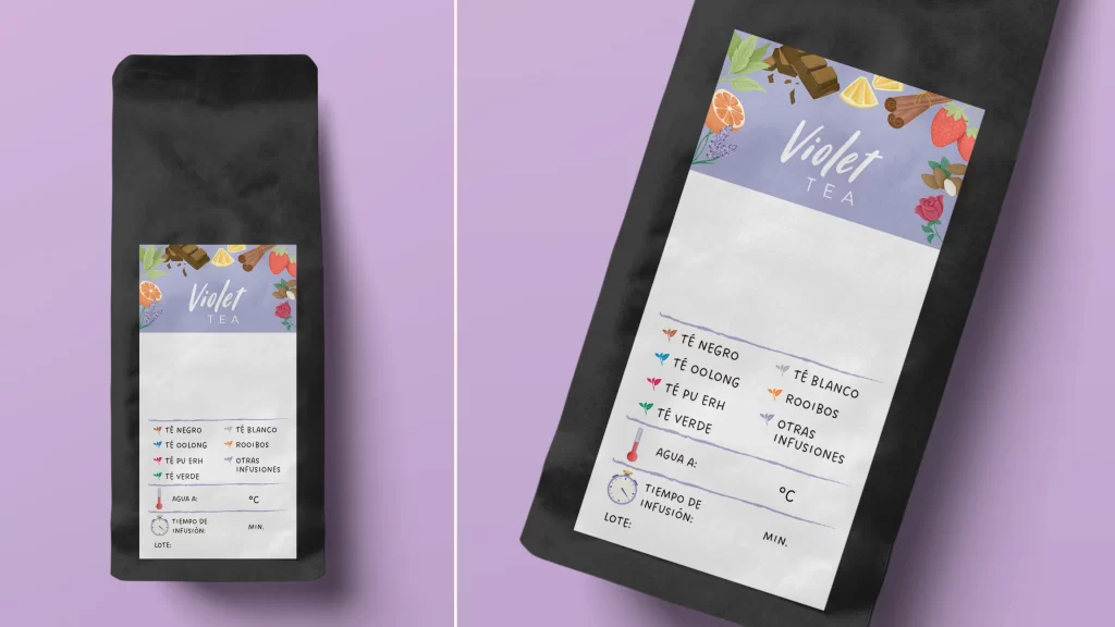diseño etiqueta de te