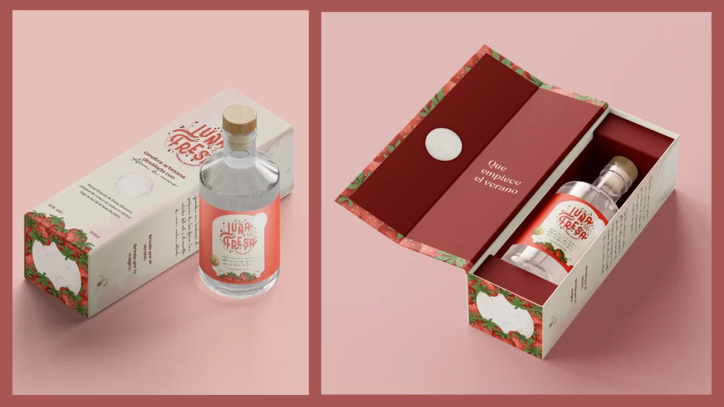 packaging botella marca de bebida alcohólica